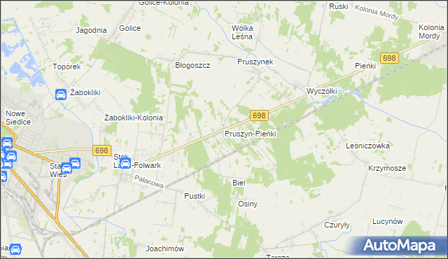 mapa Pruszyn-Pieńki, Pruszyn-Pieńki na mapie Targeo