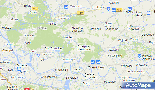 mapa Przeginia Narodowa, Przeginia Narodowa na mapie Targeo