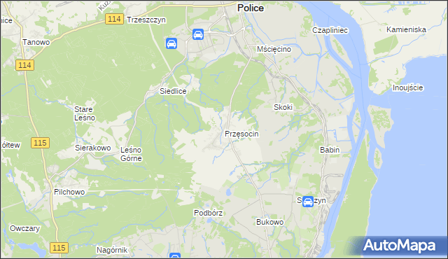 mapa Przęsocin, Przęsocin na mapie Targeo