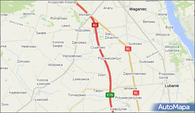 mapa Przywieczerzyn, Przywieczerzyn na mapie Targeo