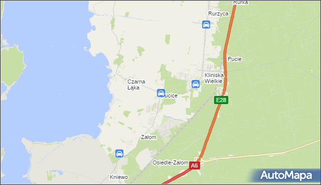 mapa Pucice, Pucice na mapie Targeo