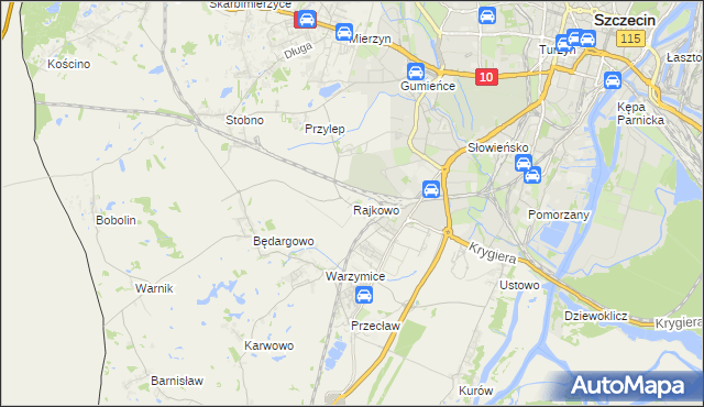 mapa Rajkowo, Rajkowo na mapie Targeo