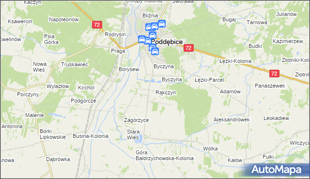 mapa Rąkczyn, Rąkczyn na mapie Targeo