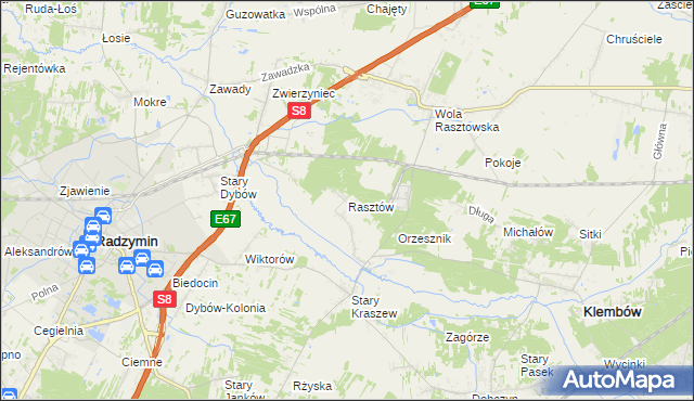 mapa Rasztów, Rasztów na mapie Targeo