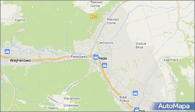 mapa Reda, Reda na mapie Targeo