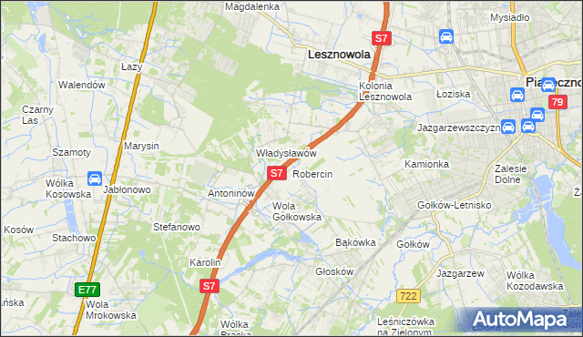 mapa Robercin, Robercin na mapie Targeo