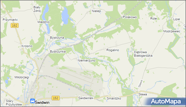 mapa Rogalinko, Rogalinko na mapie Targeo