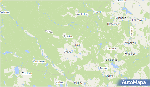 mapa Role gmina Miastko, Role gmina Miastko na mapie Targeo