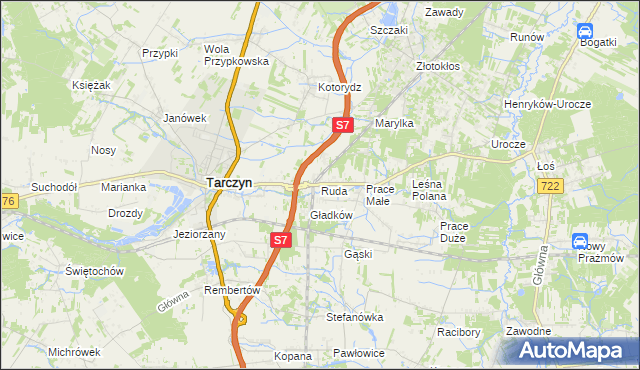 mapa Ruda gmina Tarczyn, Ruda gmina Tarczyn na mapie Targeo