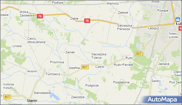 mapa Sięciaszka Trzecia, Sięciaszka Trzecia na mapie Targeo