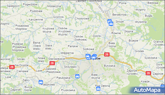 mapa Siołkowa, Siołkowa na mapie Targeo