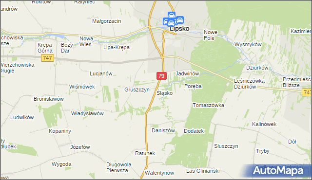 mapa Śląsko, Śląsko na mapie Targeo