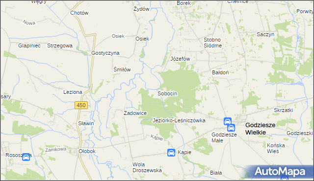 mapa Sobocin, Sobocin na mapie Targeo