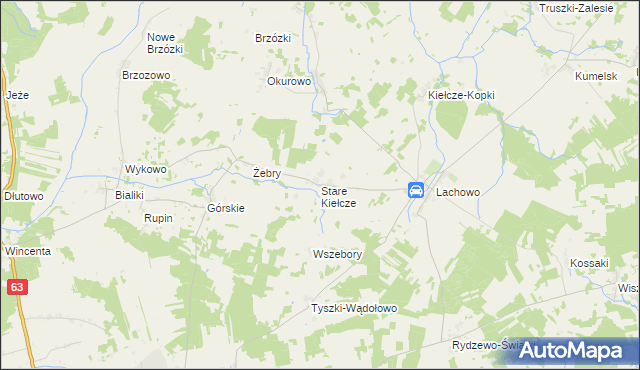 mapa Stare Kiełcze, Stare Kiełcze na mapie Targeo