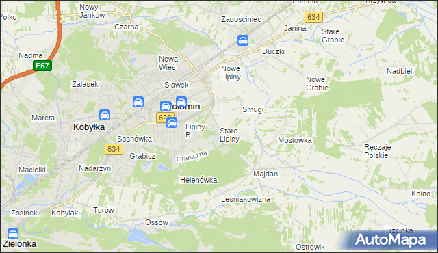 mapa Stare Lipiny, Stare Lipiny na mapie Targeo