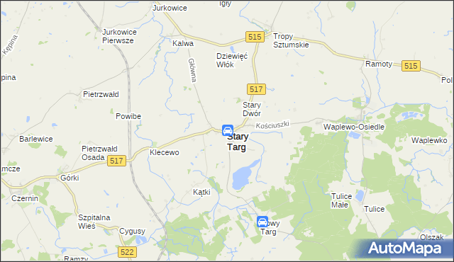 mapa Stary Targ, Stary Targ na mapie Targeo