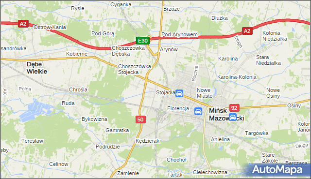 mapa Stojadła, Stojadła na mapie Targeo