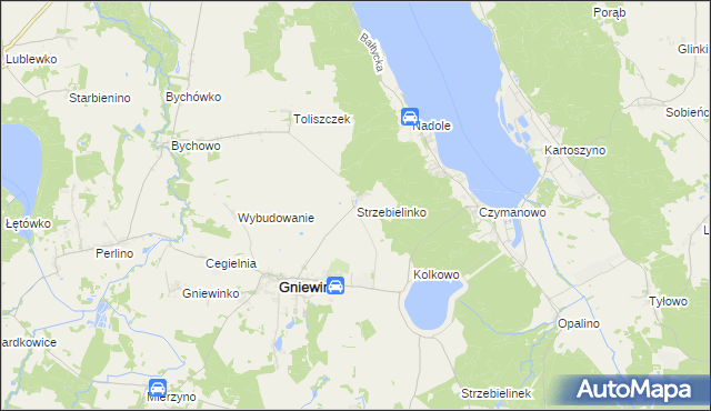 mapa Strzebielinko, Strzebielinko na mapie Targeo
