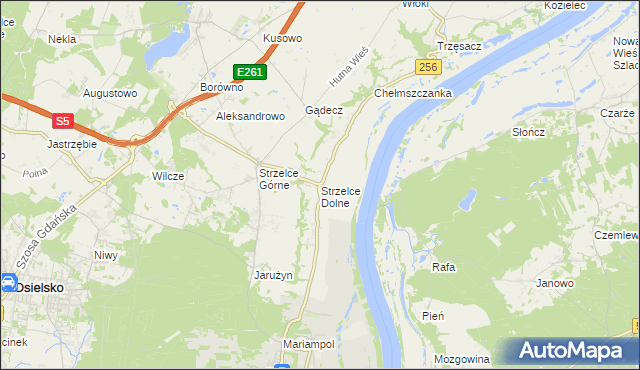 mapa Strzelce Dolne, Strzelce Dolne na mapie Targeo