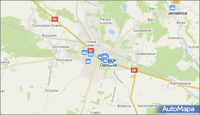 mapa Strzelce Opolskie, Strzelce Opolskie na mapie Targeo