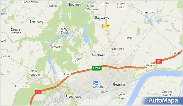 mapa Sulnówko, Sulnówko na mapie Targeo