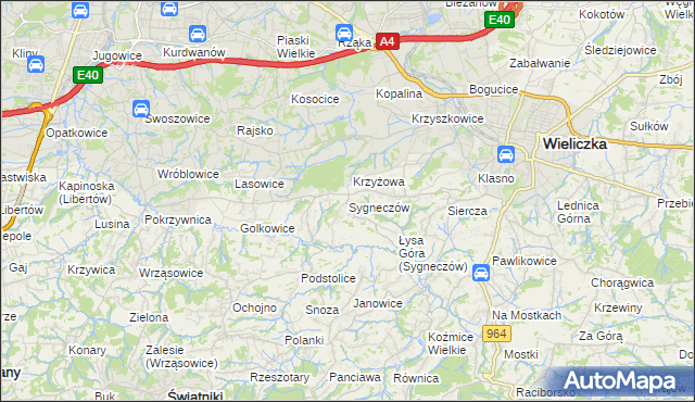 mapa Sygneczów, Sygneczów na mapie Targeo