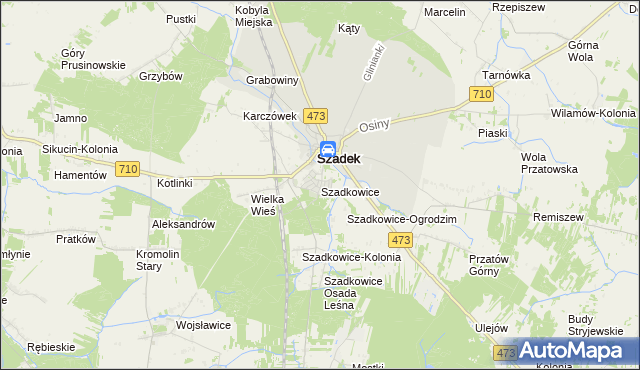 mapa Szadkowice gmina Szadek, Szadkowice gmina Szadek na mapie Targeo