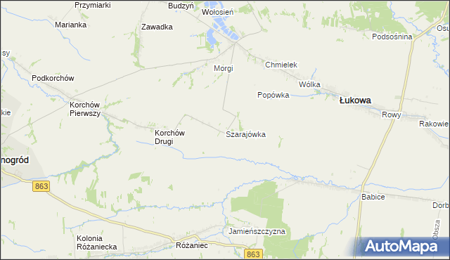 mapa Szarajówka, Szarajówka na mapie Targeo