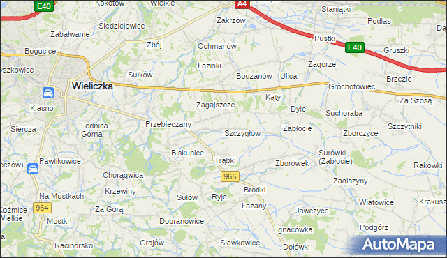 mapa Szczygłów, Szczygłów na mapie Targeo