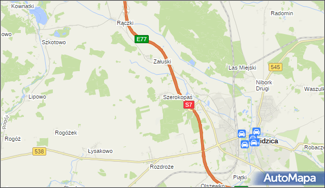 mapa Szerokopaś, Szerokopaś na mapie Targeo
