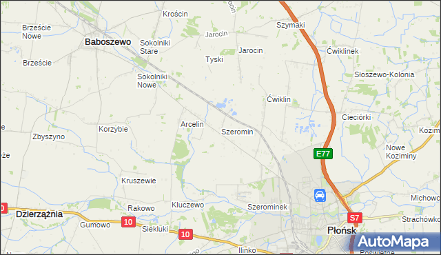 mapa Szeromin, Szeromin na mapie Targeo