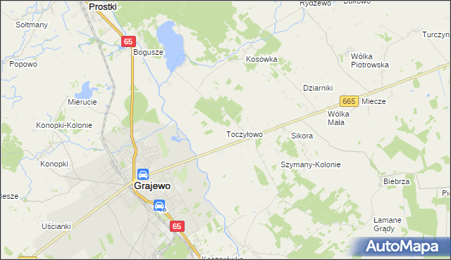 mapa Toczyłowo, Toczyłowo na mapie Targeo