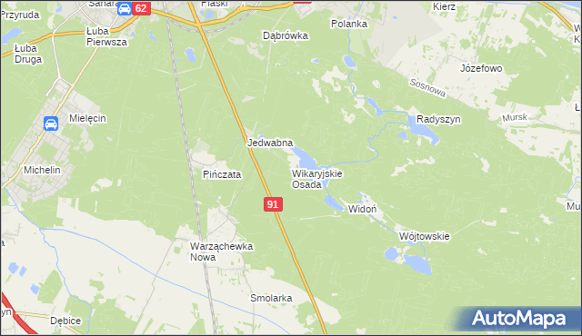 mapa Wikaryjskie Osada, Wikaryjskie Osada na mapie Targeo