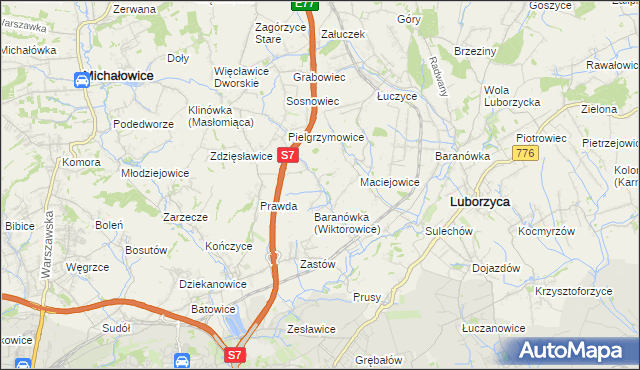 mapa Wiktorowice, Wiktorowice na mapie Targeo