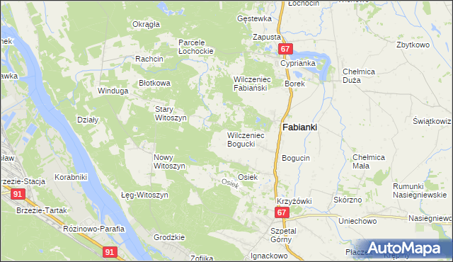 mapa Wilczeniec Bogucki, Wilczeniec Bogucki na mapie Targeo