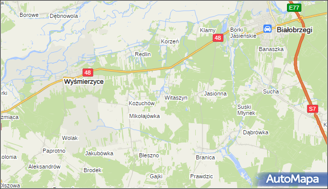 mapa Witaszyn, Witaszyn na mapie Targeo