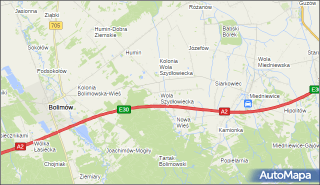 mapa Wola Szydłowiecka, Wola Szydłowiecka na mapie Targeo