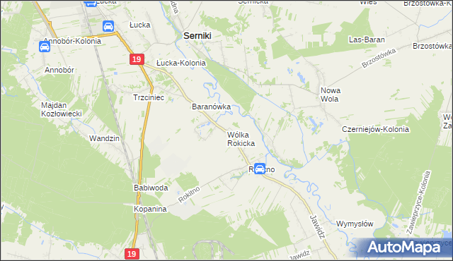 mapa Wólka Rokicka, Wólka Rokicka na mapie Targeo