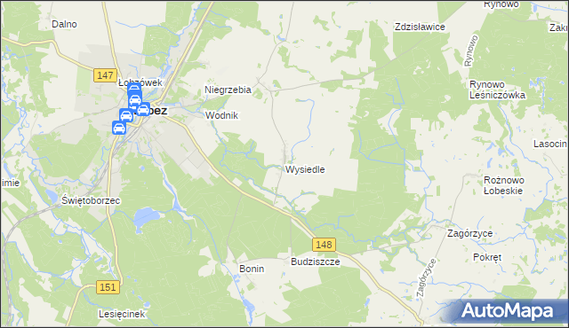 mapa Wysiedle, Wysiedle na mapie Targeo