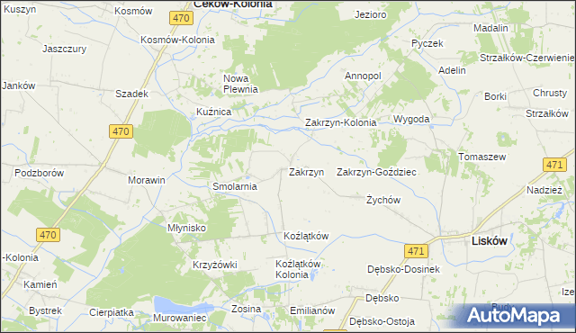 mapa Zakrzyn, Zakrzyn na mapie Targeo
