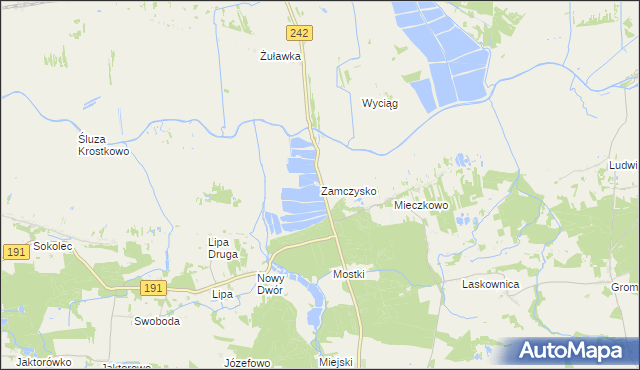 mapa Zamczysko gmina Gołańcz, Zamczysko gmina Gołańcz na mapie Targeo