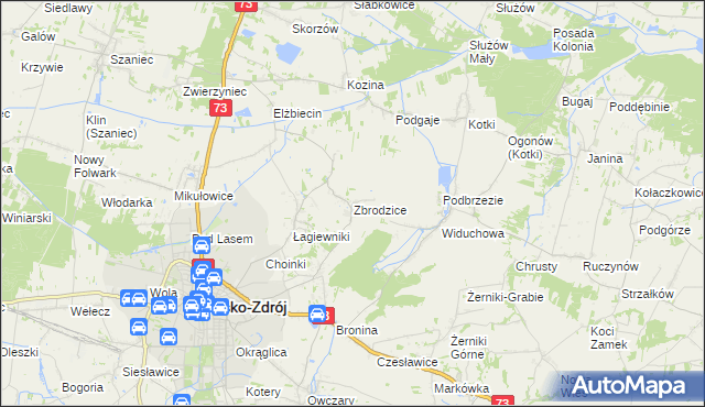 mapa Zbrodzice, Zbrodzice na mapie Targeo