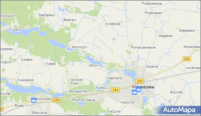 mapa Złotniczki gmina Pobiedziska, Złotniczki gmina Pobiedziska na mapie Targeo