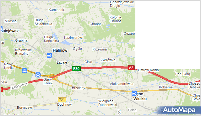 mapa Żwirówka, Żwirówka na mapie Targeo