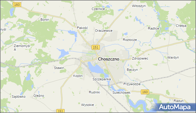 mapa Choszczno, Choszczno na mapie Targeo