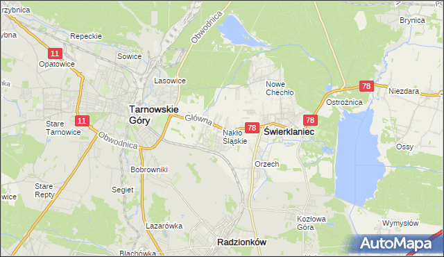 mapa Nakło Śląskie, Nakło Śląskie na mapie Targeo