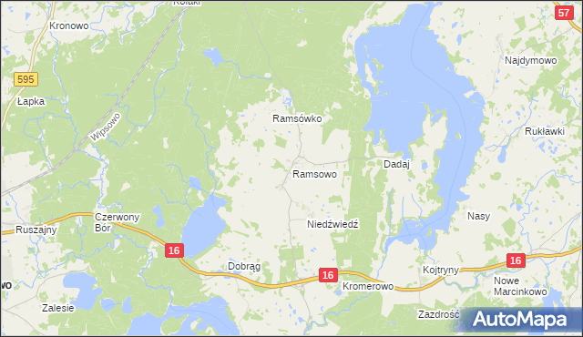 mapa Ramsowo, Ramsowo na mapie Targeo