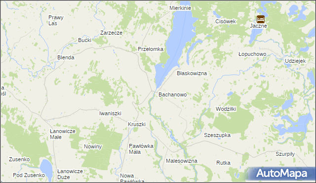 mapa Bachanowo, Bachanowo na mapie Targeo