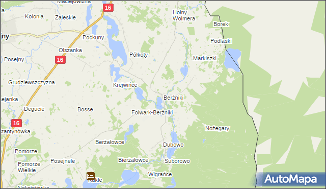 mapa Berżniki, Berżniki na mapie Targeo