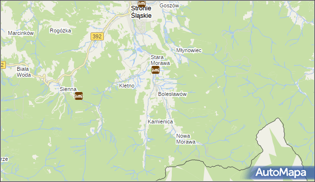 mapa Bolesławów gmina Stronie Śląskie, Bolesławów gmina Stronie Śląskie na mapie Targeo